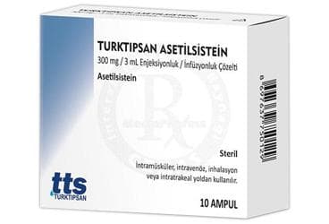 TURKTIPSAN ASETILSISTEIN 300 MG / 3 ML ENJEKSIYONLUK / INFUZYONLUK COZELTI (10 AMPUL) İlaç Görseli