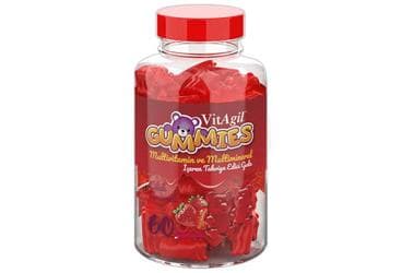 VITAGIL GUMMIES MULTIVITAMIN VE MULTIMINERAL ICEREN TAKVIYE EDICI GIDA CIGNENEBILIR KAPSUL 60 adet İlaç Görseli