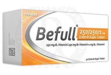BEFULL 250/250/1 MG 50 ENTERIK KAPLI TABLET İlaç Görseli