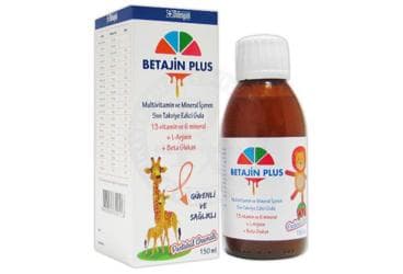 BETAJIN PLUS MULTIVITAMIN VE MINERAL ICEREN SIVI TAKVIYE EDICI GIDA 150 ml şişe İlaç Görseli