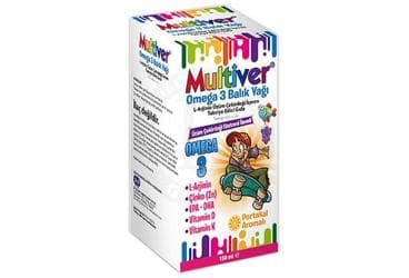 MULTIVER OMEGA 3 BALIK YAGI L-ARJININ UZUM CEKIRDEGI ICEREN TAKVIYE EDICI GIDA 150 ml şişe İlaç Görseli