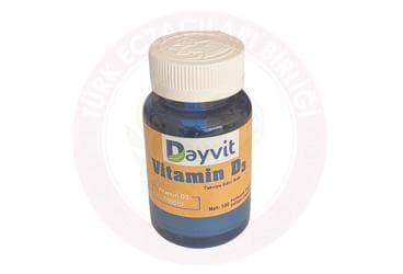 DAYVIT VITAMIN D3 ICEREN TAKVIYE EDICI GIDA 100 kapsül İlaç Görseli