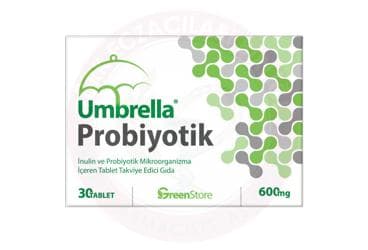 UMBRELLA INULIN VE PROBIYOTIK ICEREN TAKVIYE EDICI GIDA TABLET 30 tablet İlaç Görseli