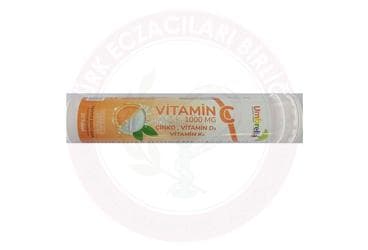 UMBRELLA VITAMIN C, CINKO, VITAMIN D3 VE K2 ICEREN TAKVIYE EDICI GIDA EFERVESAN TABLET 20 tablet İlaç Görseli