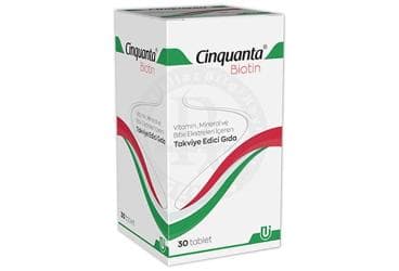 CINQUANTA BIOTIN VITAMIN, MINERAL VE BITKI EKSTRELERI ICEREN TAKVIYE EDICI GIDA TABLET 30 tablet İlaç Görseli