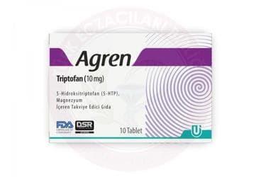 AGREN 5-HTP VE MAGNEZYUM ICEREN TAKVIYE EDICI GIDA TABLET 10 tablet İlaç Görseli