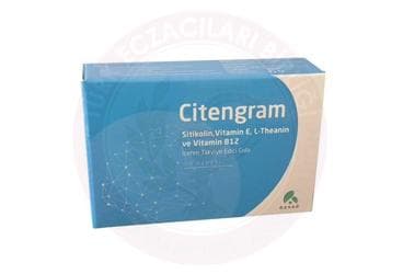 CITENGRAM SITIKOLIN, VITAMIN E, L-THEANIN VE VITAMIN B12 ICEREN TAKVIYE EDICI GIDA 30 kapsül İlaç Görseli
