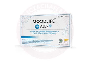 MOODLIFE ALER PROBIYOTIK VE VITAMIN D ICEREN TAKVIYE EDICI GIDA KAPSUL 30 kapsül İlaç Görseli