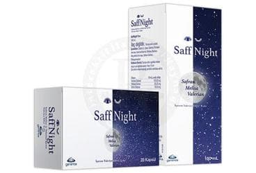 SAFFNIGHT SAFRAN MELISA VALERIAN ICEREN TAKVIYE EDICI GIDA 30 mg/10 ml 180 ml İlaç Görseli