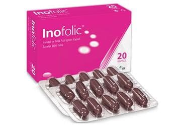 INOFOLIC INOSITOL VE FOLIK ASIT ICEREN TAKVIYE EDICI GIDA 20 kapsül İlaç Görseli