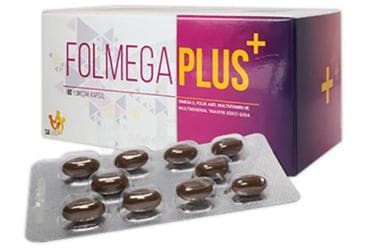 FOLMEGA PLUS OMEGA 3, FOLIK ASIT, MULTIVITAMIN VE MULTIMINERAL TAKVIYE EDICI GIDA 60 kapsül İlaç Görseli