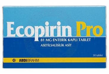 ECOPIRIN PRO 81 MG 30 ENTERIK KAPLI TABLET İlaç Görseli