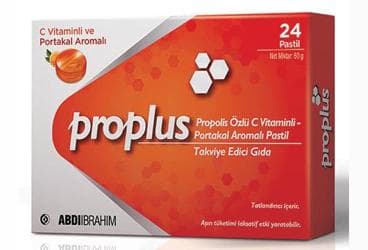 PROPLUS PROPOLISLI C VITAMINLI PORTAKAL AROMALI PASTIL 24 pastil İlaç Görseli