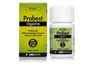 PROBEST DIGESTIVE PROBIYOTIK MIKROORGANIZMA ICEREN TAKVIYE EDICI GIDA 20 kapsül İlaç Görseli