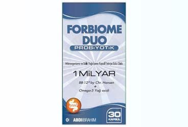 FORBIOME DUO PROBIYOTIK MIKROORGANIZMA VE BALIK YAGI ICEREN KAPSUL TAKVIYE EDICI GIDA 30 kapsül İlaç Görseli