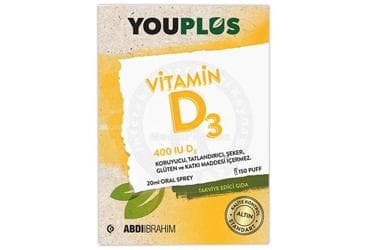 YOUPLUS VITAMIN D3 ICEREN TAKVIYE EDICI GIDA 400 IU 20 ml şişe İlaç Görseli