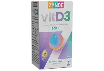 ZYNDE VITD3 SPREY TAKVIYE EDICI GIDA 600 IU 5 ml İlaç Görseli