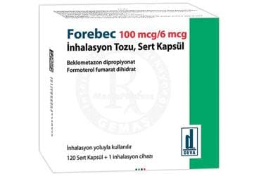 FOREBEC 100 MCG/ 6 MCG INHALASYON TOZU, SERT KAPSUL (120 KAPSUL) İlaç Görseli