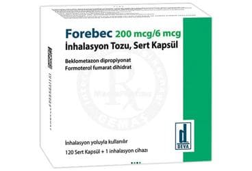 FOREBEC 200 MCG/6 MCG INHALASYON TOZU, SERT KAPSUL (120 KAPSUL) İlaç Görseli