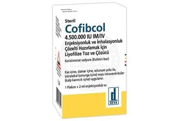 COFIBCOL 4.500.000 IU IM/IV ENJEKSIYONLUK VE INHALASYONLUK COZELTI HAZIRLAMAK ICIN LIYOFILIZE TOZ VE COZUCU (1 FLAKON) İlaç Görseli