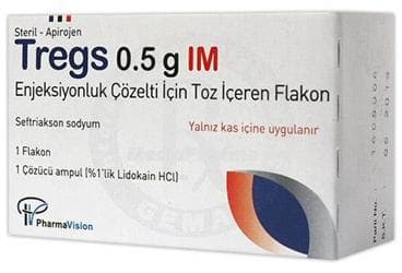 TREGS 0,5 G IM ENJEKSIYONLUK COZELTI ICIN TOZ ICEREN FLAKON İlaç Görseli