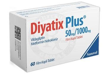 DIYATIX PLUS 50 MG/1000 MG FILM KAPLI TABLET (60 TABLET) İlaç Görseli
