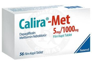 CALIRA-MET 5 MG/1000 MG FILM KAPLI TABLET ( 56 TABLET) İlaç Görseli