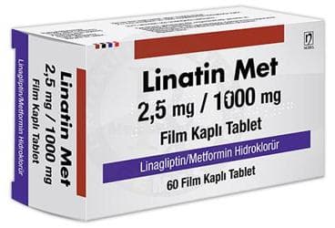 LINATIN MET 2,5 MG/1000 MG FILM KAPLI TABLET (60 TABLET) İlaç Görseli