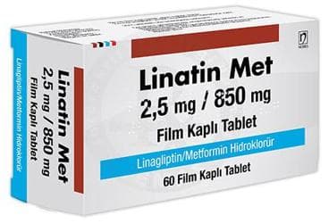 LINATIN MET 2,5 MG/850 MG FILM KAPLI TABLET (60 TABLET) İlaç Görseli