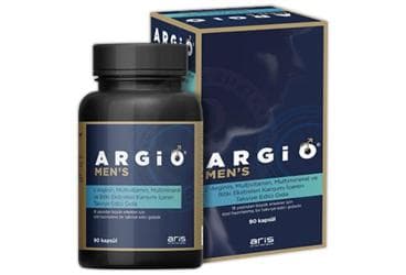ARGIO MENS L-ARGININ, MULTIVITAMIN, MULTIMINERAL VE BITKI EKSTRELERI KARISIMI ICEREN TAKVIYE EDICI GIDA 90 kapsül İlaç Görseli