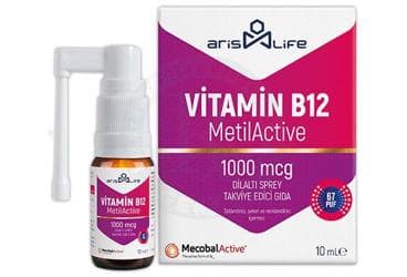 ARIS LIFE VITAMIN B12 TAKVIYE EDICI GIDA 1000 MCG DILALTI SPREY 10 ml şişe İlaç Görseli