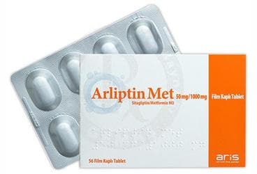 ARLIPTIN MET 50 MG/1000 MG FILM KAPLI TABLET (56 TABLET) İlaç Görseli