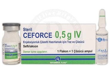 CEFORCE 0,5 G IV ENJEKSIYONLUK COZELTI HAZIRLAMAK ICIN TOZ VE COZUCU İlaç Görseli