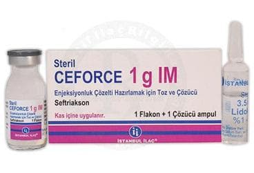 CEFORCE 1G IM ENJEKSIYONLUK COZLETI HAZIRLAMAK ICIN TOZ VE COZUCU İlaç Görseli