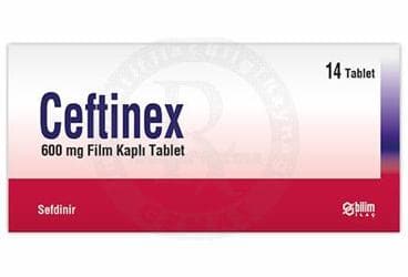 CEFTINEX 600 MG FILM KAPLI TABLET (14 TABLET) İlaç Görseli