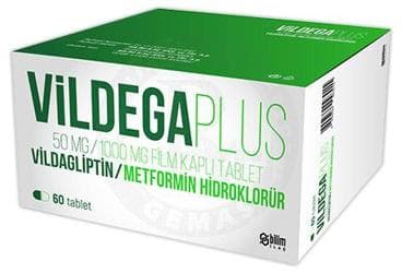 VILDEGA PLUS 50 MG/1000 MG FILM KAPLI TABLET İlaç Görseli