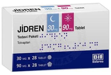 JIDREN 30 MG + 90 MG TABLET, TEDAVI PAKETI 56 ADET (28 ADET 30 MG VE 28 ADET 90 MG TABLET) İlaç Görseli