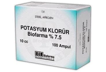 POTASYUM KLORUR BIOFARMA % 7,5 100 AMPUL İlaç Görseli