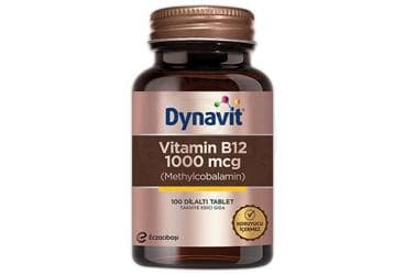 DYNAVIT VITAMIN B12 (METHYLCOBALAMIN) ICEREN TAKVIYE EDICI GIDA 1000 mcg 100 tablet İlaç Görseli