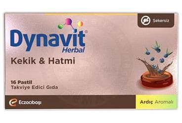 DYNAVIT HERBAL KEKIK & HATMI ICEREN PASTIL 16 pastil İlaç Görseli