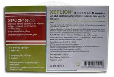 XEPLION 50 MG/0,50 ML IM ENJEKSIYON ICIN UZUN SALIMLI SUSPANSIYON İlaç Görseli