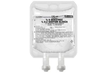 POLIFLEKS %5 DEKSTROZ %0,2 SODYUM KLORUR SOLUSYON 150 ML SETSIZ PVC TORBA İlaç Görseli