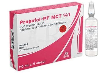 PROPOFOL-PF MCT %1 200 MG/20 ML I.V. ENJEKSIYONLUK/INFUZYONLUK EMULSIYON (20 ML X 5 AMPUL) İlaç Görseli