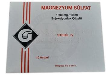 MAGNEZYUM SULFAT 1500 MG /10 ML ENJEKSIYONLUK COZELTI (10 AMP) İlaç Görseli