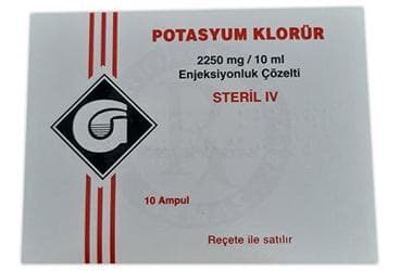 POTASYUM KLORUR 2250MG /10 ML ENJEKSIYONLUK COZELTI (10 AMP) İlaç Görseli