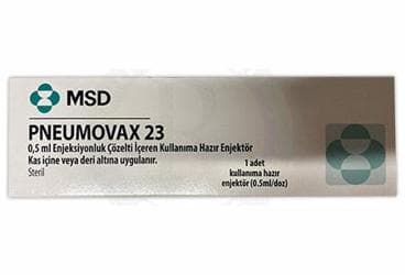 PNEUMOVAX 23 0,5 ML ENJEKSIYONLUK COZELTI ICEREN KULLANIMA HAZIR ENJEKTOR (1 ENJEKTOR) İlaç Görseli