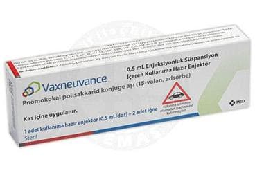 VAXNEUVANCE 0,5 ML ENJEKSIYONLUK SUSPANSIYON ICEREN KULLANIMA HAZIR ENJEKTOR (1 ADET, 2 İĞNELİ) İlaç Görseli