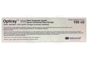 OPTIRAY 350 MG/ML ENJEKSIYONLUK COZELTI ICEREN KULLANIMA HAZIRENJEKTOR 100 ML 1 ENJEKTOR İlaç Görseli
