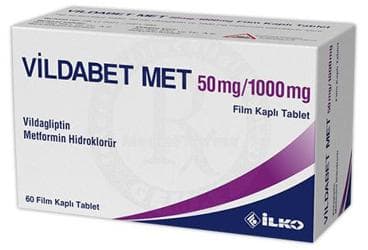 VILDABETMET 50 MG/1000 MG FILM KAPLI TABLET (60 TABLET) İlaç Görseli