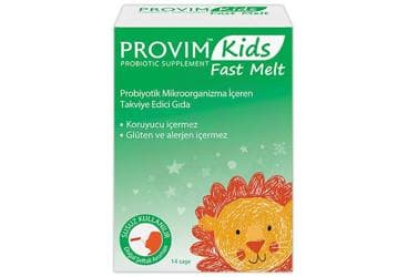 PROVIM KIDS FAST MELT PROBIYOTIK MIKROORGANIZMA ICEREN TAKVIYE EDICI GIDA 14 saşe İlaç Görseli